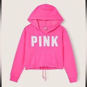 Pink Victoria’s Secret fleece cropped new with tags size medium